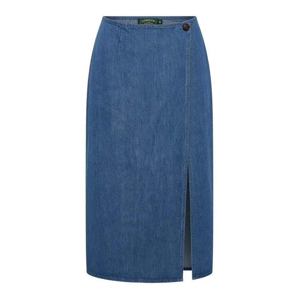 VTG Ralph Lauren Country Denim Wrap Midi Skirt Western Boho USA Made Heritage EU